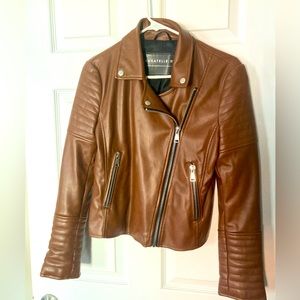 Bagatelle, NYC Brown Pleather Jacket, Size S/M. Like new condition